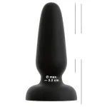 Black Velvets - tapadókorongos szilikon anál plug (fekete) - S