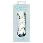 Clarity - fonott mintás üveg dildó (átlátszó)