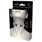 Coquette - strasszos choker szív medállal (fekete)