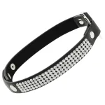 Coquette - strasszos choker szív medállal (fekete)