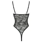 Cottelli - átlátszó, nyitott csipke body (fekete)