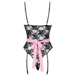 Cottelli - átlátszó szobalány jelmez (fekete-pink)