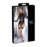 Cottelli Bondage - áttetsző felső bilincsekkel (fekete)