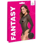 Cottelli - csíkos, ezüstszálas body (fekete) - S-L