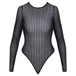 Cottelli - csíkos, ezüstszálas body (fekete) - S-L