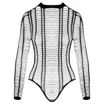 Cottelli - csíkos nyitott body (fekete) - S-L