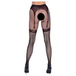 Cottelli Legwear - combfixes nyitott harisnya - fekete (S-L)