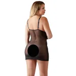Cottelli Plus Size - csipkés átlátszó hálóing (fekete)