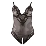 Cottelli Plus Size - csipkés body (fekete)