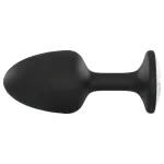 Dorcel Geisha Plug Diamond L - fehér köves anál plug (fekete)