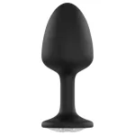 Dorcel Geisha Plug Diamond M - fehér köves anál plug (fekete)