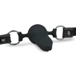 Easytoys - szájpecek belső dildóval (fekete)
