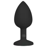 EasyToys Diamond - fehér köves anál plug (kicsi, fekete)