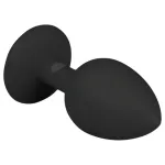 EasyToys Diamond - fehér köves anál plug (kicsi, fekete)