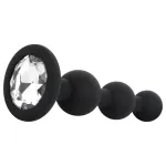 EasyToys - gyöngyös anál plug (fekete)