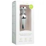 Easytoys Metal No.11 - pink köves kúp anál plug (ezüst, 3,5 cm)