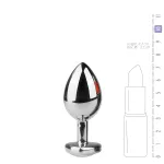 Easytoys Metal No.7 - szíves anál plug fehér kővel (ezüst)
