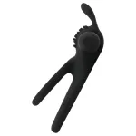 Easytoys Share Ring - vibrációs pénisz- és heregyűrű (fekete)