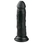 Easytoys - tapadókorongos élethű dildó (15,5cm) - fekete