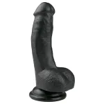 Easytoys - tapadókorongos, herés dildó (15 cm, fekete)