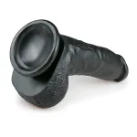 Easytoys - tapadókorongos, herés dildó (20cm) - fekete