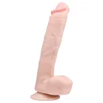 EasyToys - tapadókorongos, herés nagy dildó (26,5 cm, testszínű)