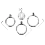 fetish collection - mini péniszketrec 3 cserélhető heregyűrűvel (ezüst)