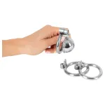fetish collection - mini péniszketrec 3 cserélhető heregyűrűvel (ezüst)