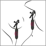 Pipedream - Fetish - rezgő mellbimbó csipesz (fekete)