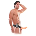 Fetish Strap-On 8 - felcsatolható, üreges vibrátor (natúr)