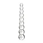 Icicles No. 2 - gömbös üveg dildó (átlátszó)