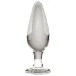 Icicles No. 26 - kúpos, üveg anál plug (átlátszó)