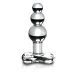 Icicles No. 47 - tripla gyöngyös, üveg anál plug (átlátszó)