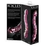 Icicles No. 55 - kétvégű, G-pont üveg dildó (pink)