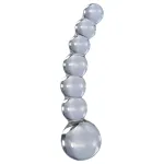 Icicles No. 66 - íves, gömbös, üveg dildó (átlátszó)