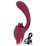 Javida - nyelves 2in1 vibrátor (piros)