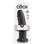 King Cock 10 - tapadókorongos dildó (25cm) - fekete