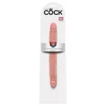 King Cock 12 Slim - élethű dupla dildó (31cm) - natúr