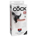 King Cock 7 - felcsatolható dildó hámmal (fekete)