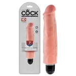 King Cock 7 Stiffy - vízálló, élethű vibrátor (18cm) - natúr