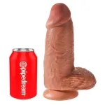 King Cock 9 Chubby - tapadókorongos, dildó (23 cm) - sötét natúr