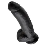 King Cock 9 - nagy tapadókorongos, herés dildó (23cm) - fekete