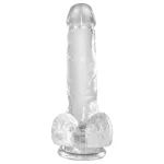 King Cock Clear 6 - tapadókorongos, herés kis dildó (15 cm)