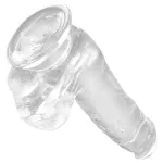King Cock Clear 6 - tapadókorongos, herés kis dildó (15 cm)