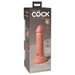King Cock Elite 6 - tapadókorongos vibrátor (15 cm, natúr)