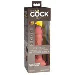 King Cock Elite 6 - tapadókorongos vibrátor (15 cm, natúr)