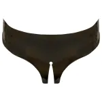 LATEX - végig nyitott női bugyi - fekete (S-L)