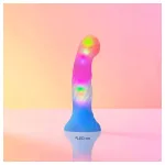Love to Love Candy Loop - világító LED-es szilikon dildó (rózsaszín-kék) - 16,9 cm