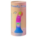 Love to Love Candy Loop - világító LED-es szilikon dildó (rózsaszín-kék) - 16,9 cm