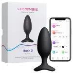 LOVENSE HUSH 2 M - okos anál vibrátor (45mm) - fekete